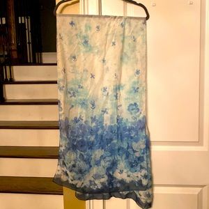 Laura Ashley, long gauzy scarf. 100% polyester,  excellent condition.